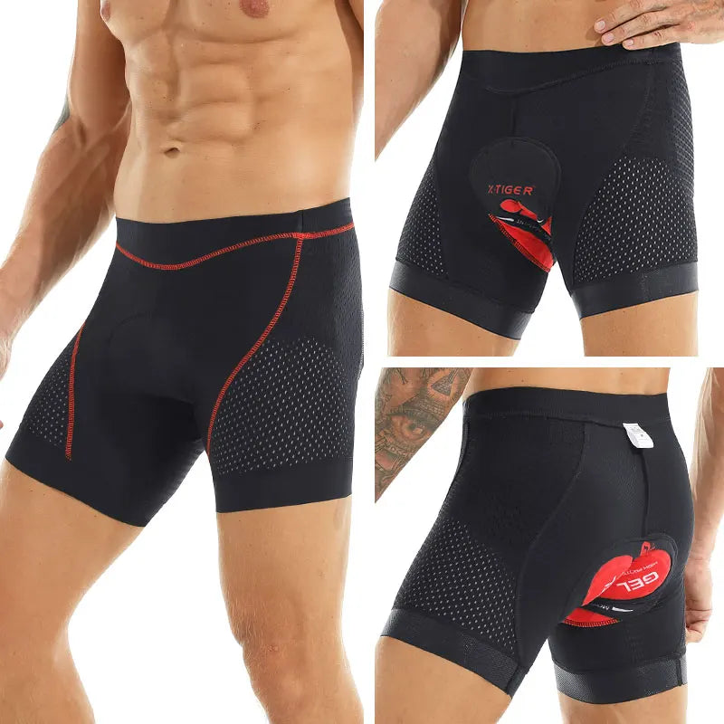 X-TIGER Cycling Underwear 5D Breathable Padded Gel Bike Shorts Men MTB Anti Slip Leg Grips Riding Cycling Shots Ciclismo