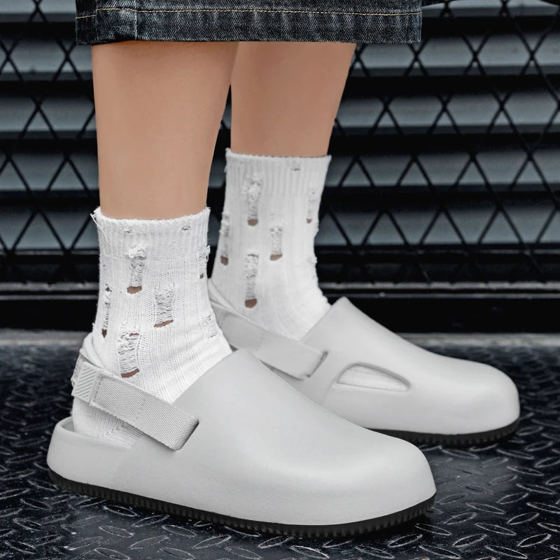 Summer Men Slippers Platform Outdoor Beach Sandals Clogs Quick Dry Non-Slip Indoor Slides Bathroom Shoe Couple Casual Loafers 45
