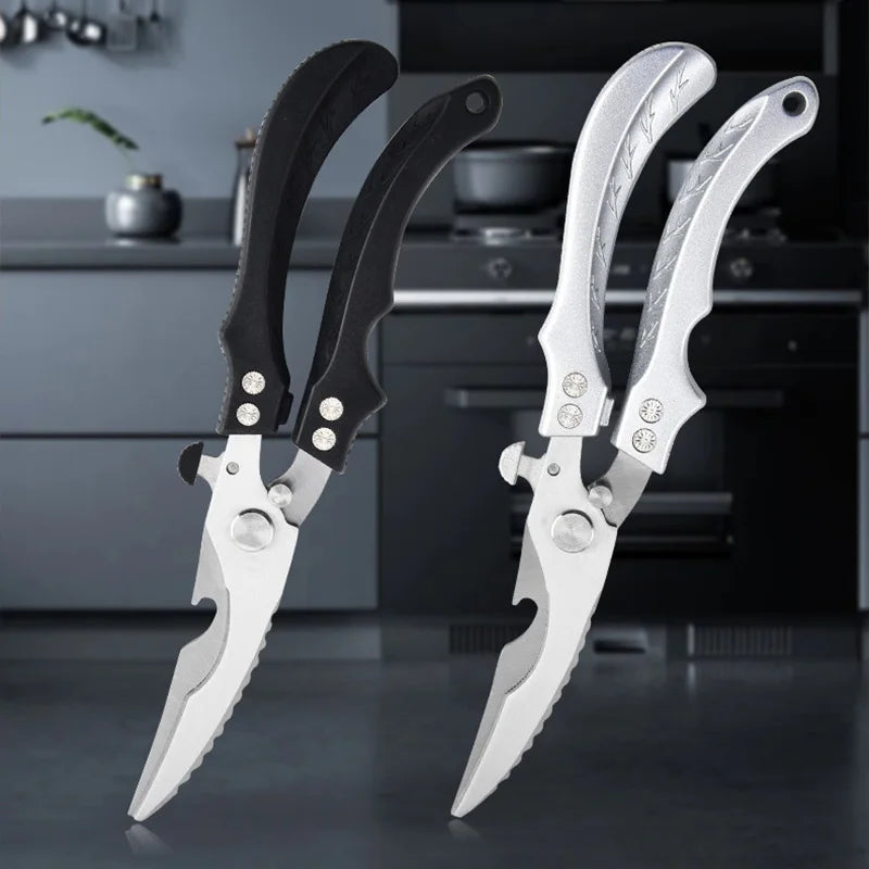 Utility Kitchen Scissors Plastic Handle Stainless Steel Blade Ultra Sharp Strong Scissors Slicing Fish Chicken Meat Scissorses