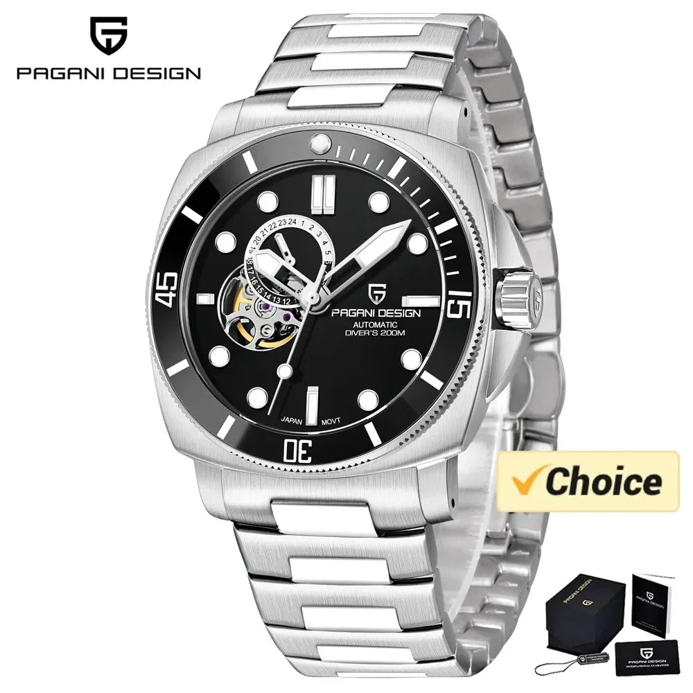 PAGANI DESIGN Men's Watches 2026 New Mechanical Automatic Watch For Men 200M Diving Top Brand Luxury Wristwatch Stainless Steel