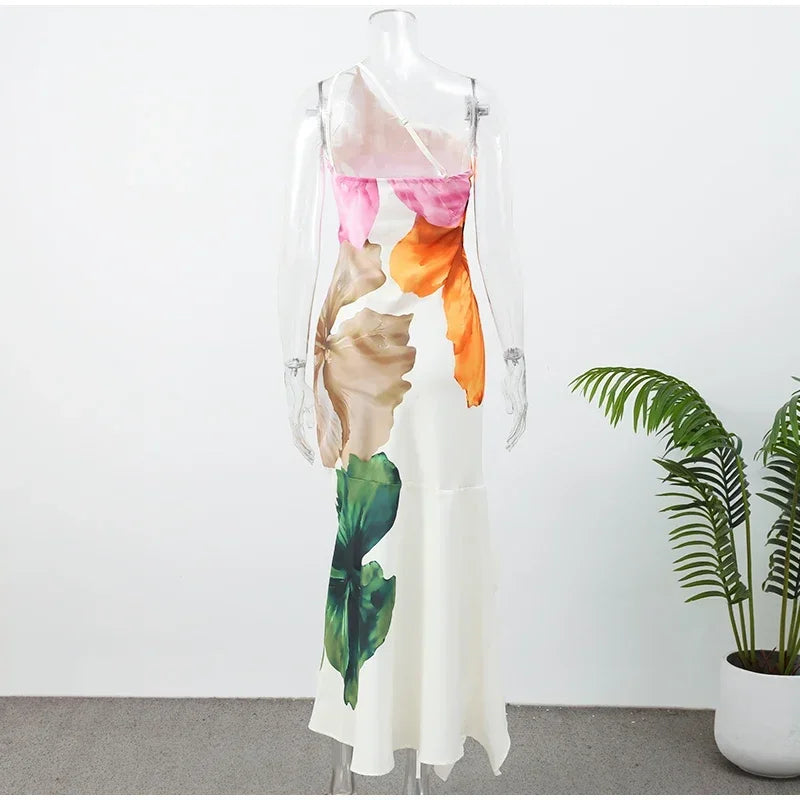 Sexy Flora Painted Ruffle Slim Dress Women Elegant Full Sleeves A-line Short Dresses 2026 Lady Summer Party Holiday Robes