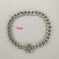 QMHJE Stainless Steel Bracelet Women Men Anchor Clasp Beads Chain Sailor Wheel Geometric Link Basic DIY Gold Silver Color Punk