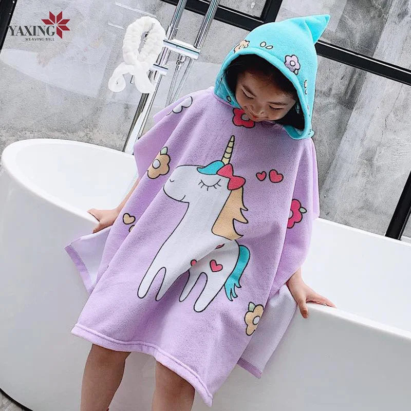 Unicorn Bathrobes for Children Baby Kids Cartoon Beach Towels Kids Bath Stuff Poncho Toddler Newborn Wrap Blanket Baby Bath Robe