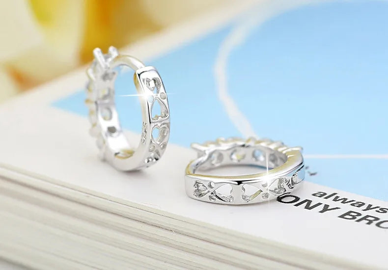 18k Plated Total 2.6CT Full Moissanite Hoop Earring for Women Sparkling Wedding Party Earring 925 Sterling Silver Jewelry Huggie