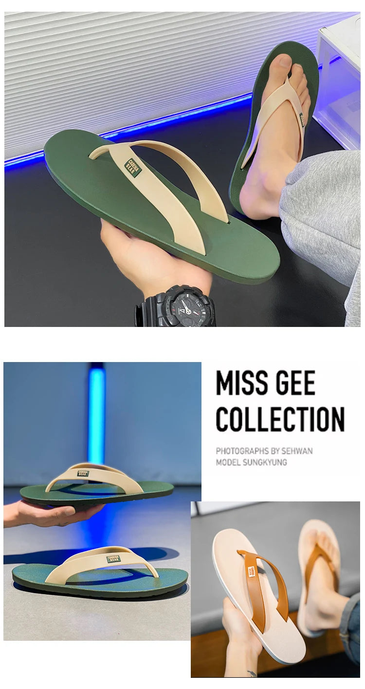 Mens Hot Sale Mixed Colors Flip Flop Summer Men's Waterproof Shoes New Male Anti-Slip Slippers Outdoor Men Light Beach Sandals