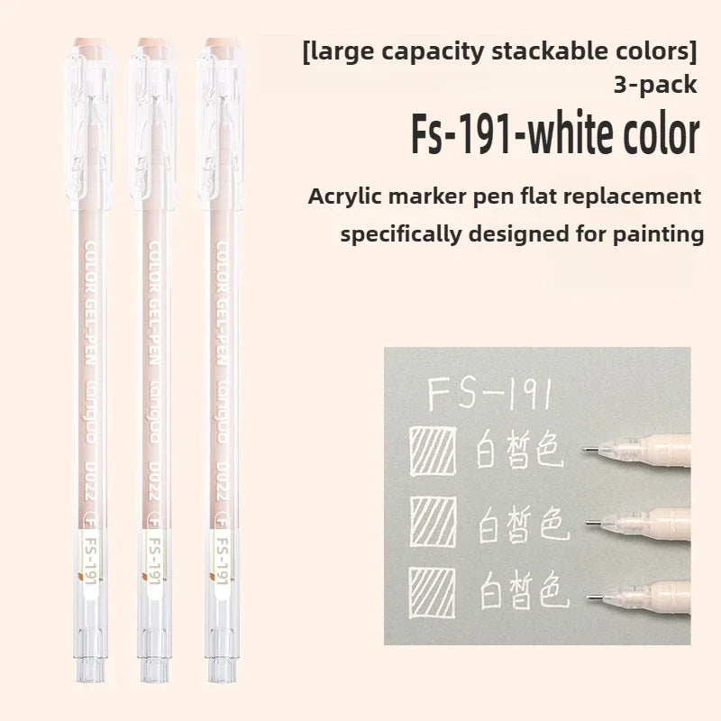 LANGUO Aesthetic Overlayable Skin Tone Gel Pens High-Capacity Art Journaling Replacement School Supplies Stationery