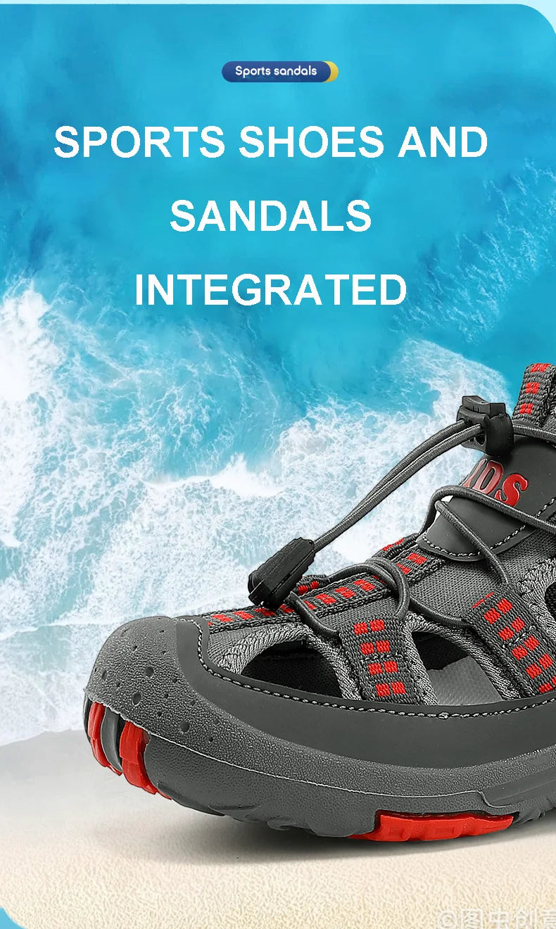 Boys Outdoor Sandals Brand Children Breathable Summer School Sports Shoes New Children's Soft Non-slip Beach Sandals Size 30-39