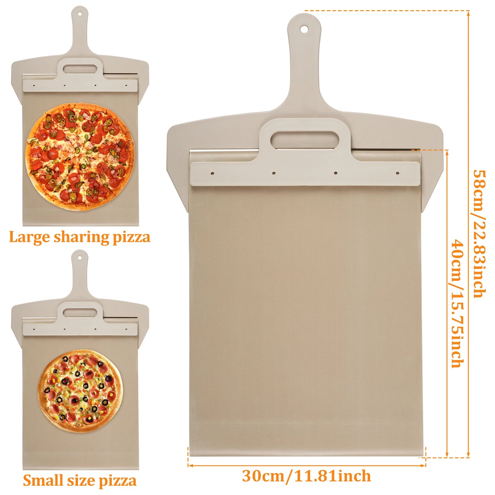 Sliding Pizza Shovel Dough Tray Pizza Board Paddle for Home Kitchen Oven Baking Non-Stick Pizza Spatula Cake Dessert Glide Plate