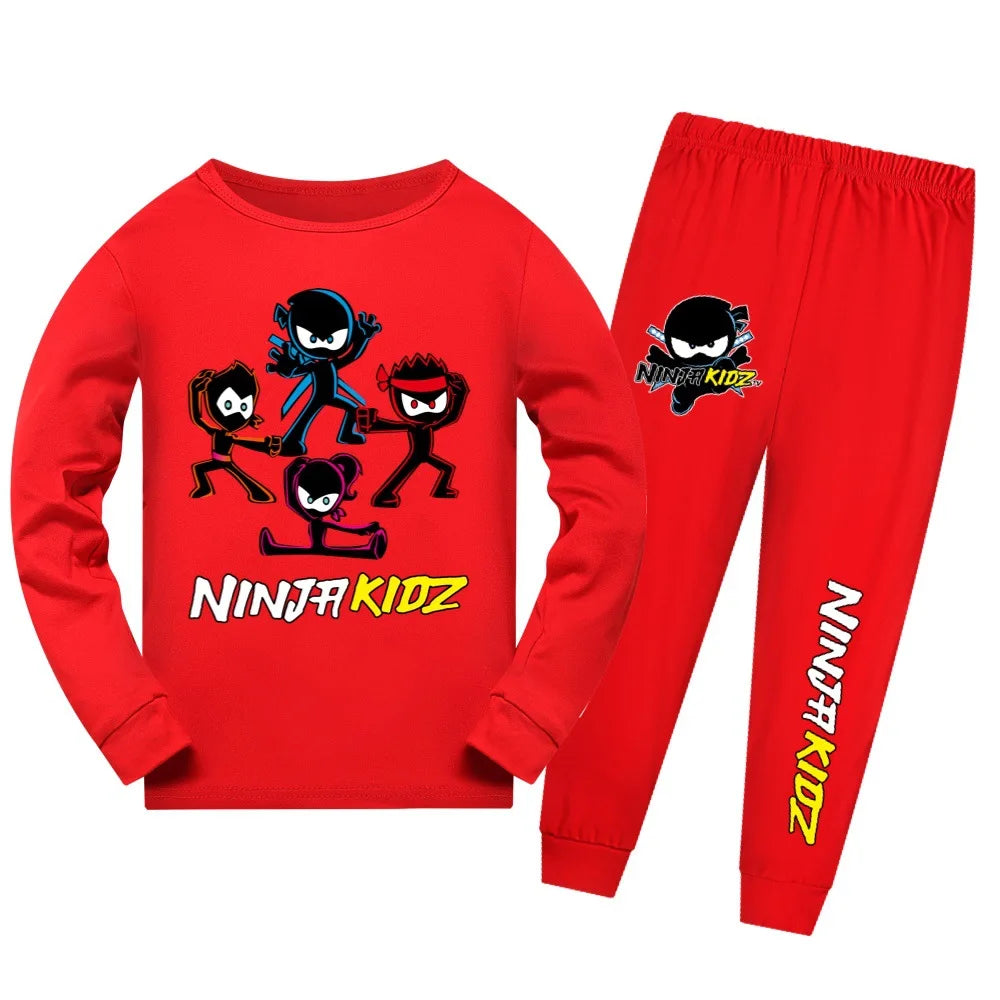 Cute Game NINJA KIDZ Children Pajamas Boys Pijama Cotton Clothes Set Sleepwear Kids Nightwear for Girls Toddler Outfits