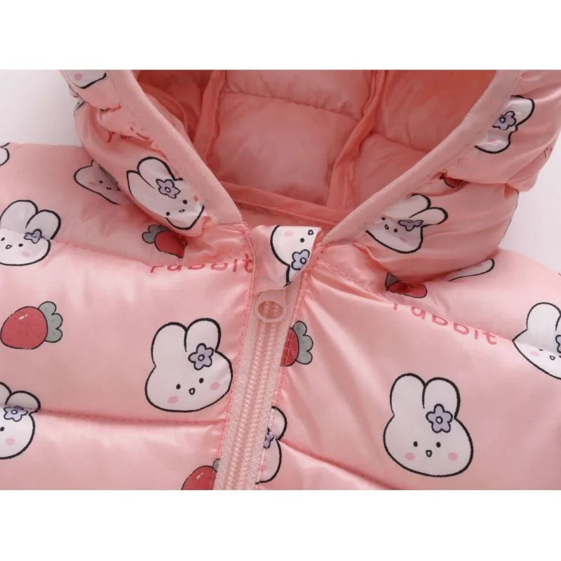 New Autumn Winter Coats Children Cartoon Cotton Down Jacket Kids Cute Casual Fashion Outerwear Boys Girls Print Clothing