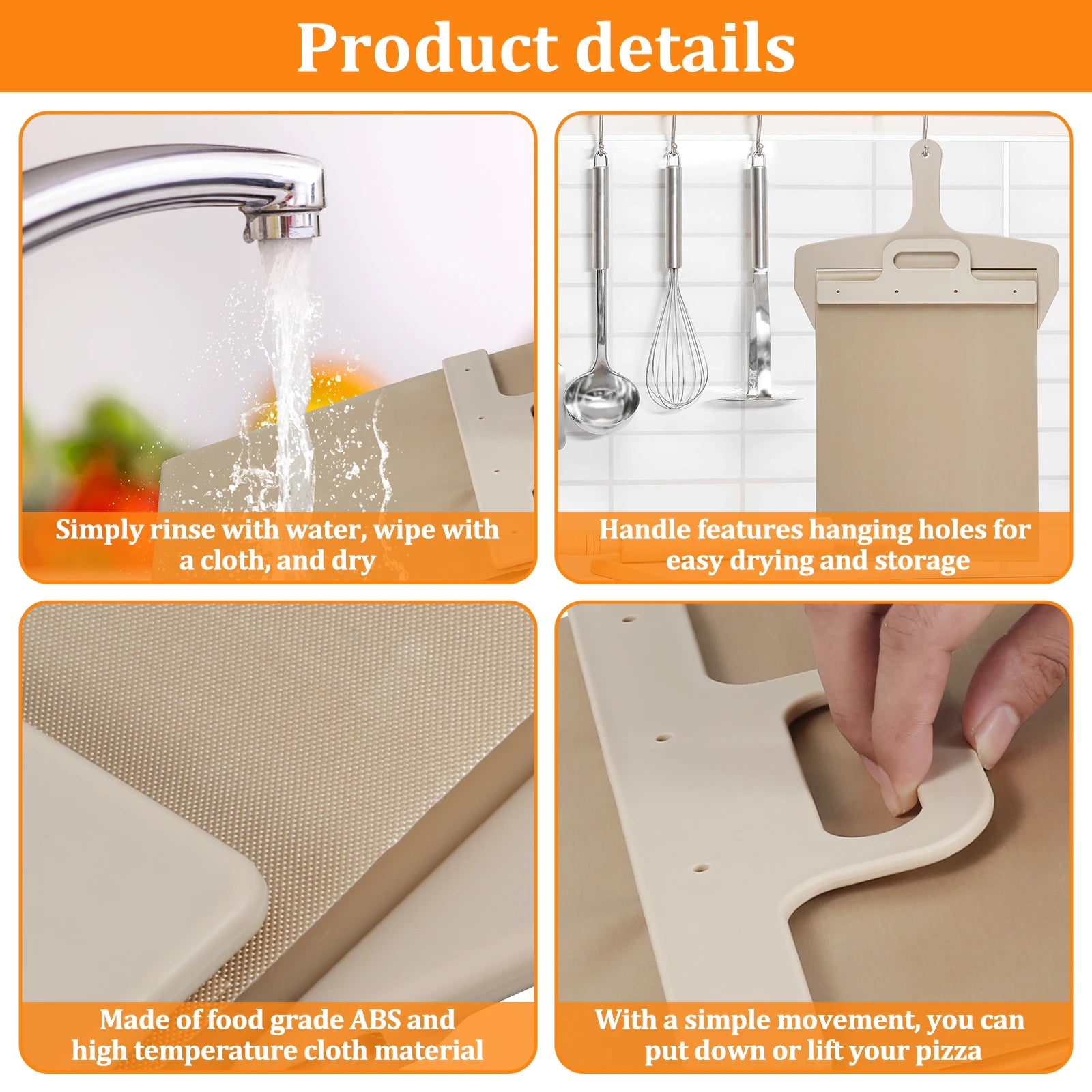 Sliding Pizza Shovel Dough Tray Pizza Board Paddle for Home Kitchen Oven Baking Non-Stick Pizza Spatula Cake Dessert Glide Plate