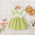 Baby Girl Dresses Summer Flower Printed Sweet Doll Collar Short Sleeved Children Clothing for Baby