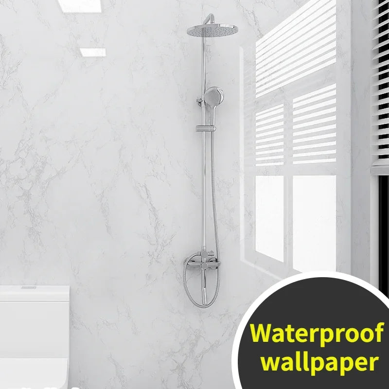 Wallpaper Roll with 10 Meters Waterproof Mould Proof Stickers Bathrooms Kitchen Renovation Marble Self-adhesive Home Decor