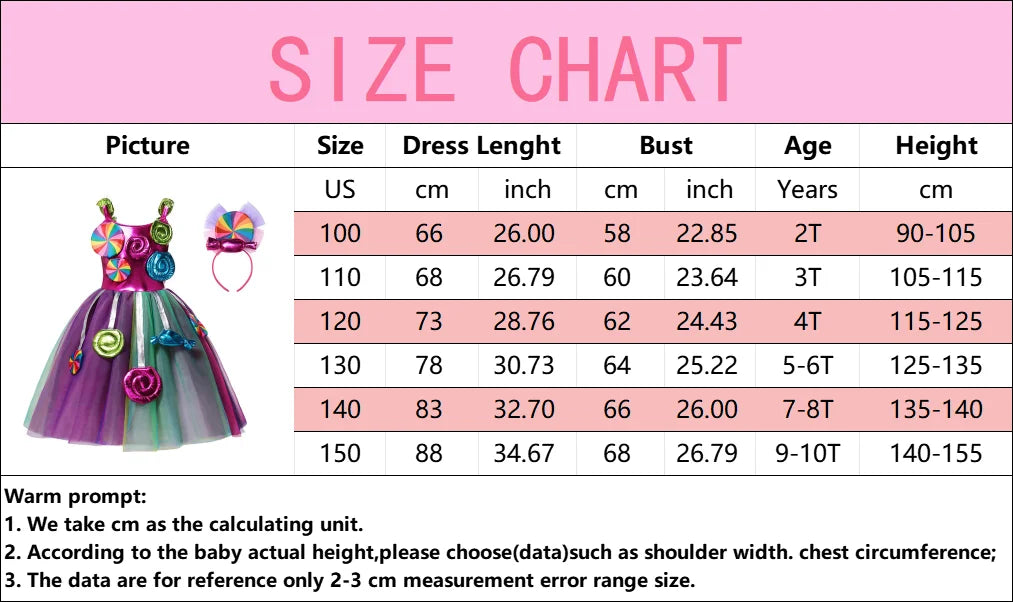 Girls Rainbow Lollipop Costume Princess Dress Purim Festival Candy Vestido Fancy Carnival Birthday Children Fantasy Wings Outfit