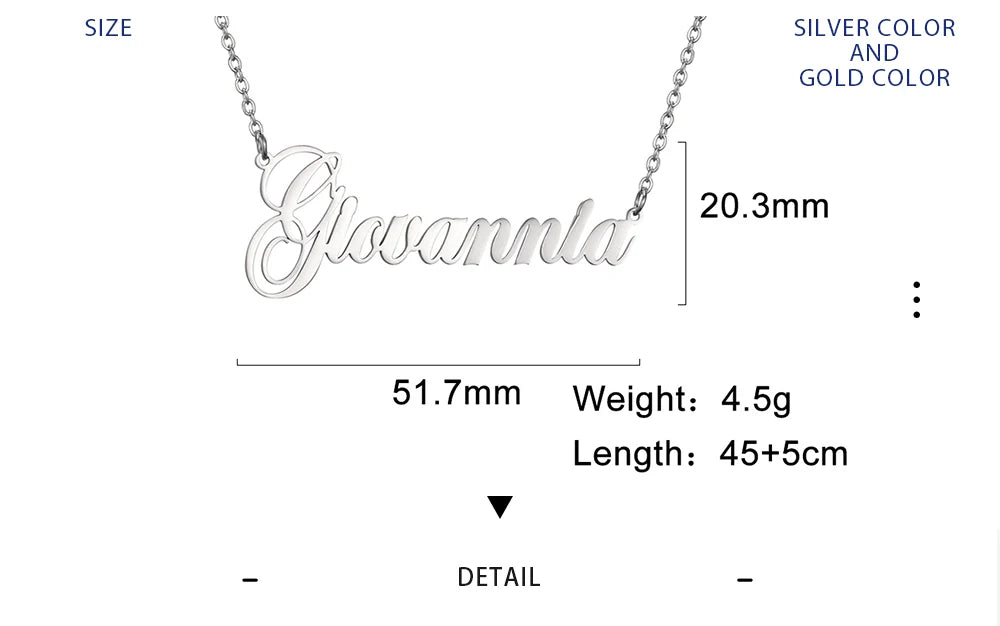 Custom Necklace Name Logo Personalized Pendant Nameplate Gift For Women Men Mother Couple Family Stainless Steel Chain Jewelry