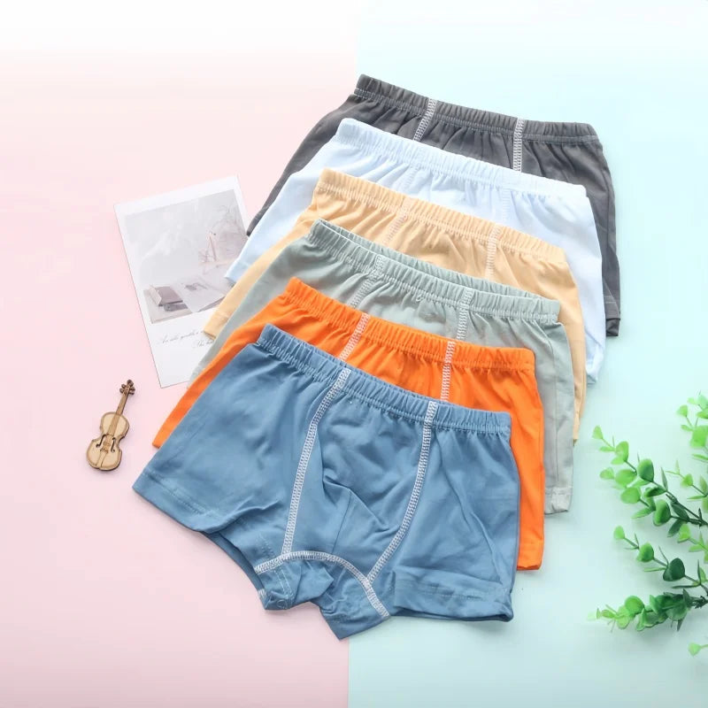 6pc Boys Boxer Solid Underwear Baby Panties Briefs Kids Panties for Children 2-10Years