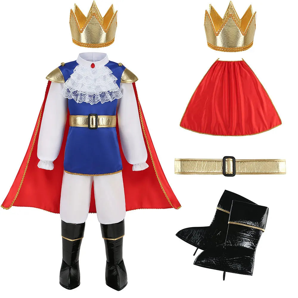 Boys Prince Cosplay Suits Prince Charming Kids Florian Role Playing Clothes Children Peter Pan Costume Naveen Dress Up Outfits