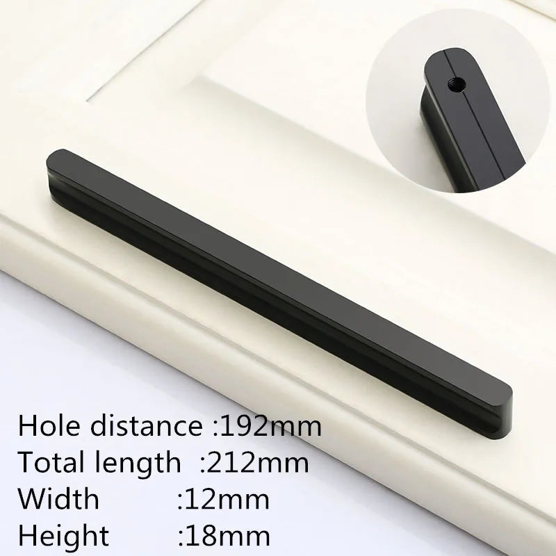 VARMSTUGA American Simple Black Aluminum Alloy Kitchen Cabinet Door Knobs and Handles Drawer Pulls Furniture Handle Hardware