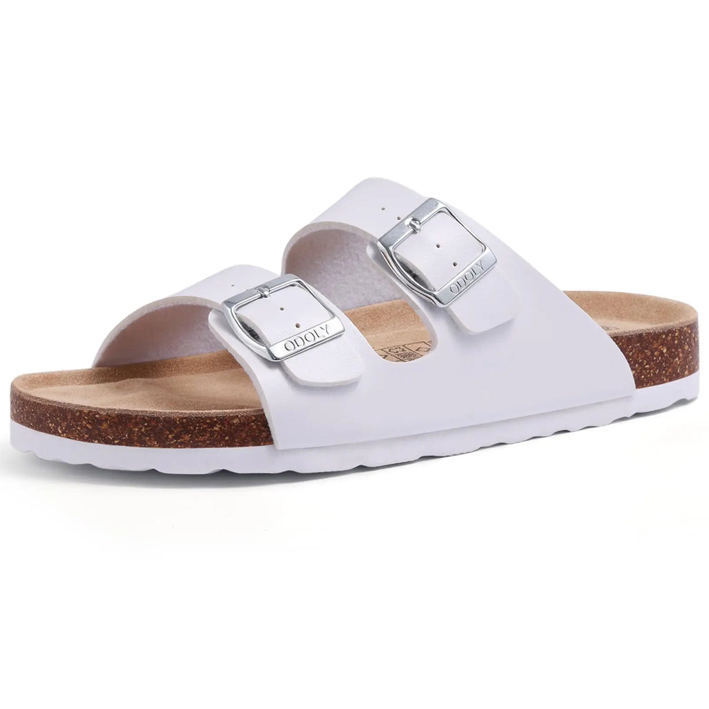 Comwarm Buckle Clogs For Women Men New Genuine Suede Clogs with Arch Support Soft Cork Footbed Mules Fashion Thick Beach Sandals