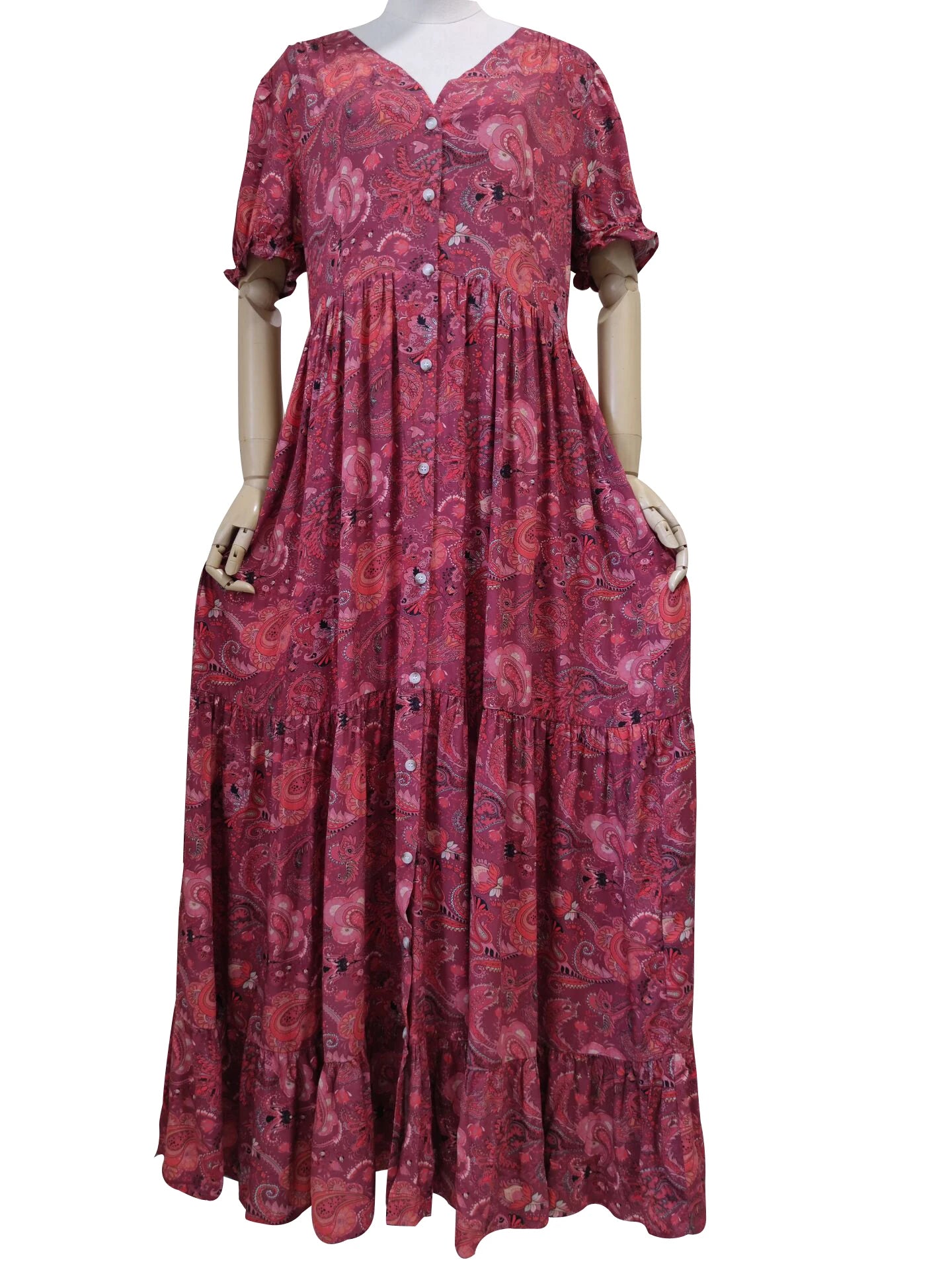 TEELYNN boho long dress Vintage 2023 floral print Chiffon three quarter sleeve v-neck summer Gypsy Hippie women dresses vestidos