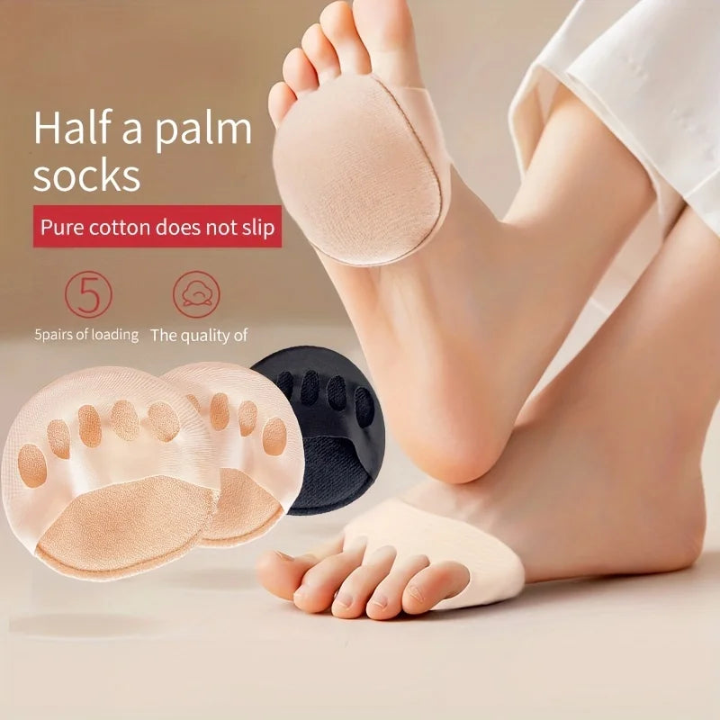 Ball of Foot Cushions Honeycomb Fabric Metatarsal Pads Invisible Socks Pads for Women and Men Reusable Forefoot Pads
