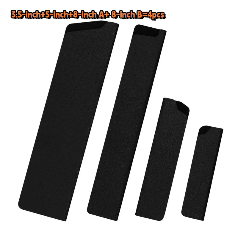 1/4PCS Kitchen Knife Sheath Black Knives Edge Protector Universal Cover Fit For 3.5''/5''/8'' Slicing Chef Fruit Knives Guard