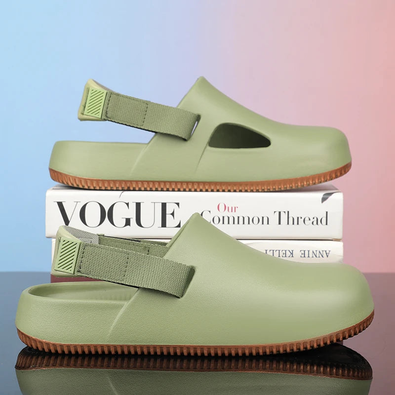 Summer Men Slippers Platform Outdoor Beach Sandals Clogs Quick Dry Non-Slip Indoor Slides Bathroom Shoe Couple Casual Loafers 45