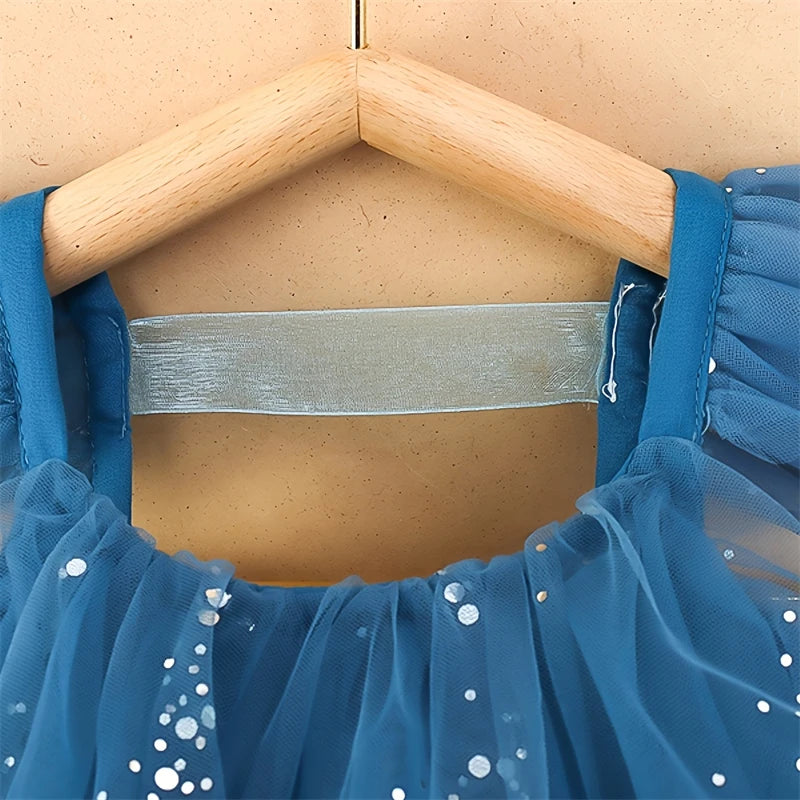 Sweet Baby Girl Birthday Party Evening Dress Children Summer Sleeveless Fairy Princess Gauze Dresses Fashion Toddler Kid Costume