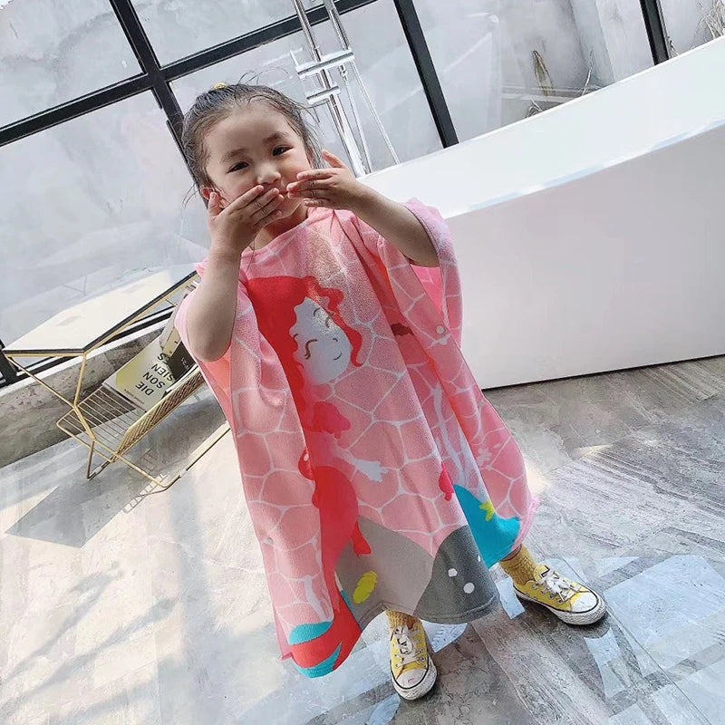 Unicorn Bathrobes for Children Baby Kids Cartoon Beach Towels Kids Bath Stuff Poncho Toddler Newborn Wrap Blanket Baby Bath Robe