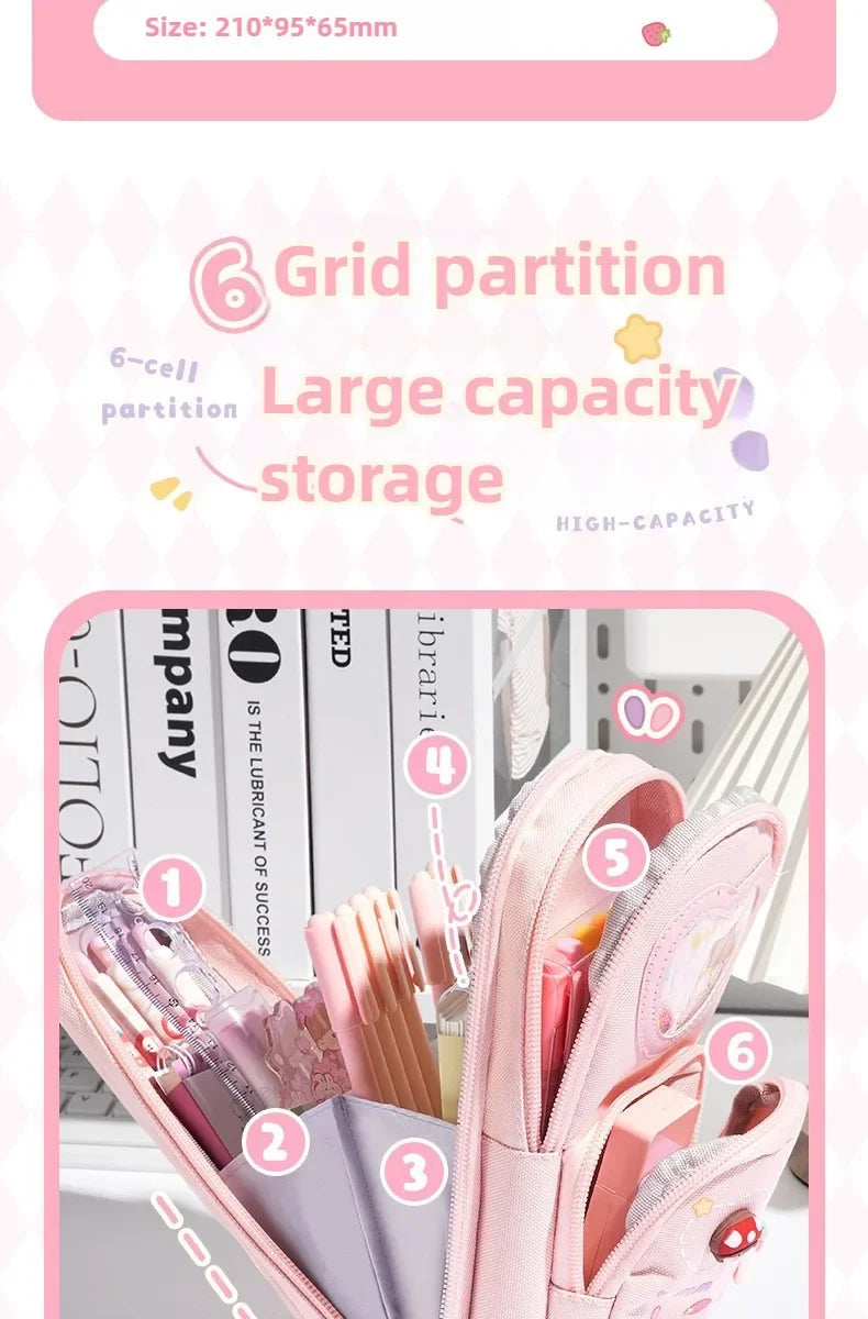 High Appearance Cute Cartoon Shaped Handheld Pencil Case with Large Capacity and Dirt Resistant Stationery Storage Bag