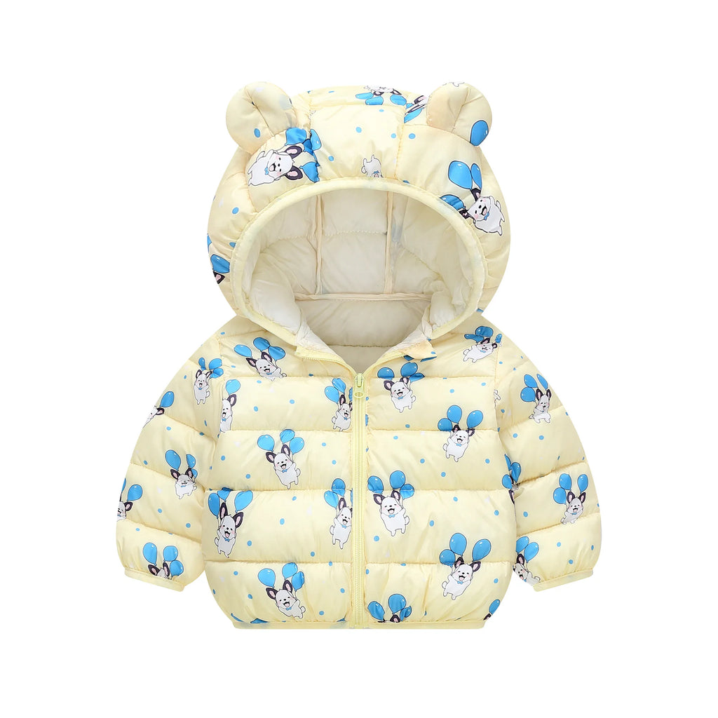 New Autumn Winter Coats Children Cartoon Cotton Down Jacket Kids Cute Casual Fashion Outerwear Boys Girls Print Clothing