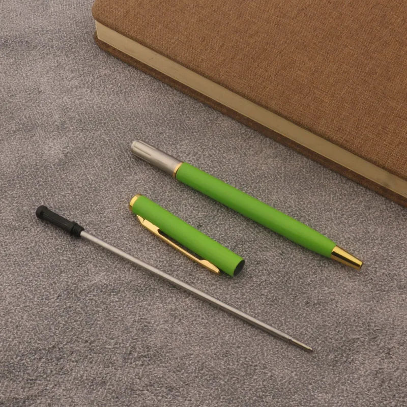 1pc Metal Ballpoint Pen Fluorescent Green Purple Business Office School Supplies Writing Pen