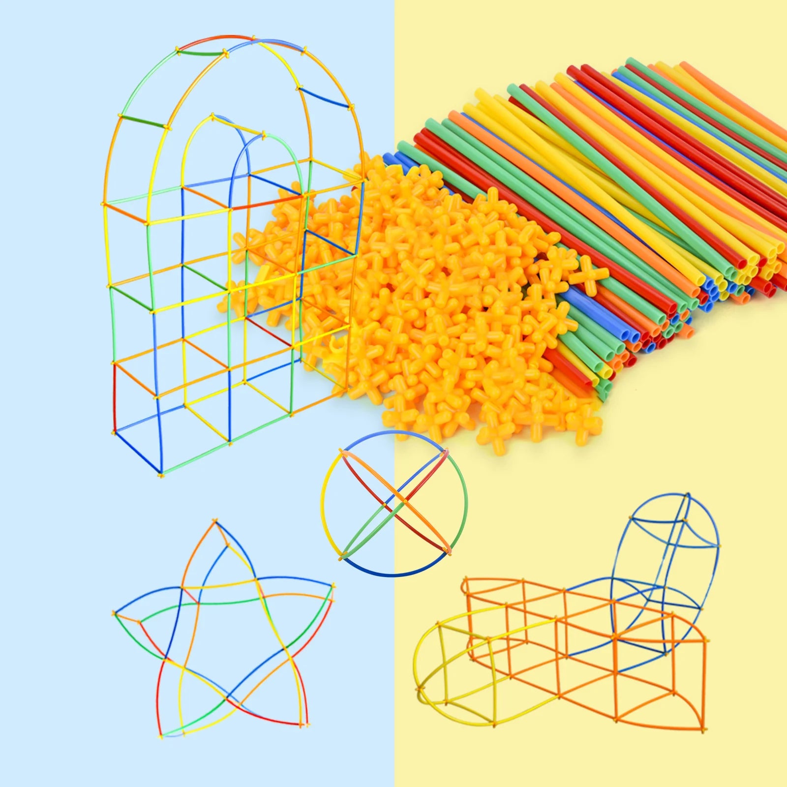 Yiqu Soft Straw Magic Smart Stick Building Block Construction Puzzle Diy Home School Children'S Toy Construction Puzzle Hallowee