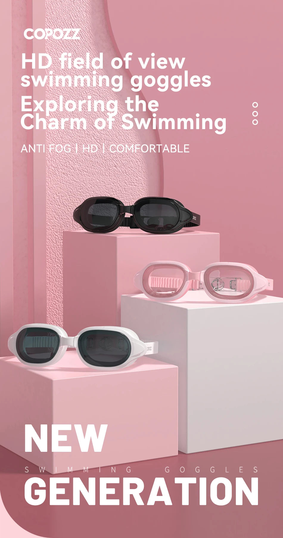 COPOZZ Professional Swimming Goggles Men Women Anti fog UV Protecion Waterproof Swimming Glasses Swim Eyewear