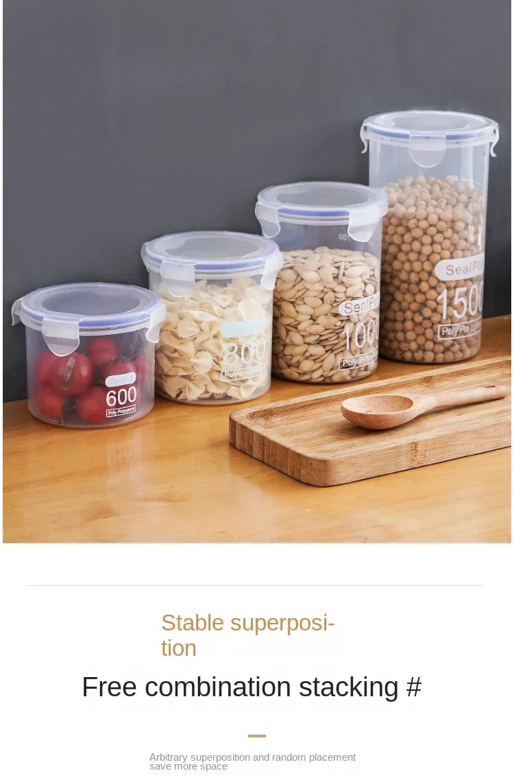 Sealed Jars With Scale Grain Storage Tank Kitchen Food Fresh-keeping Boxes Refrigerator Organize Container Seasoning Spices Can