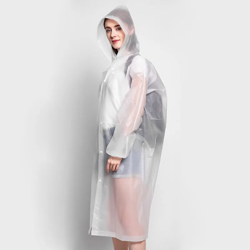 3 in 1 Waterproof Adult Long Raincoat Women Men Rain Coat Jacket Hooded Poncho for Outdoor Hiking Travel Fishing Rainwear Suit