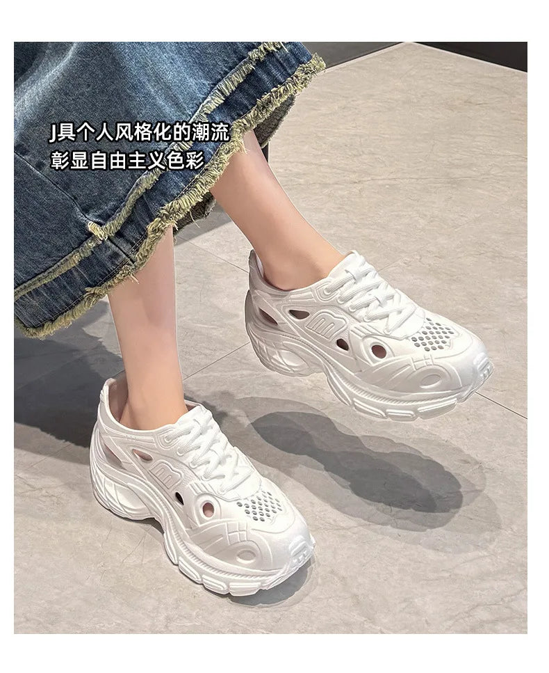 Women's Soft EVA Summer Sandals round Toe Flat Home Slides Dry Wedges Platform Beach Sandals with Thick Bottom for Garden Use