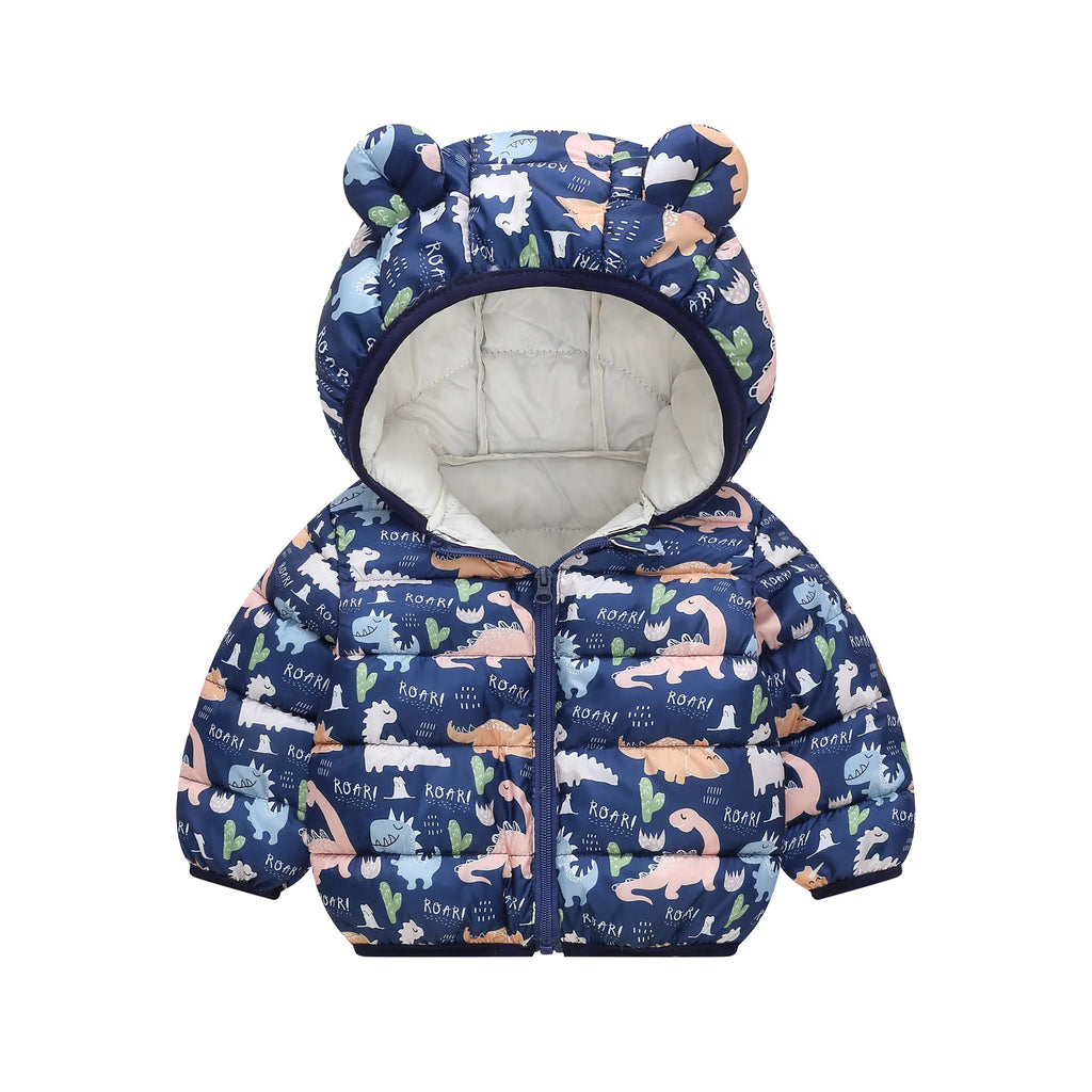 New Autumn Winter Coats Children Cartoon Cotton Down Jacket Kids Cute Casual Fashion Outerwear Boys Girls Print Clothing