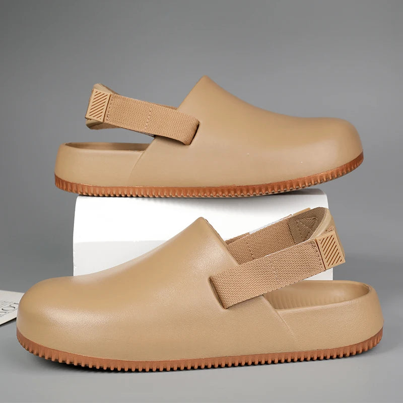 Summer Men Slippers Platform Outdoor Beach Sandals Clogs Quick Dry Non-Slip Indoor Slides Bathroom Shoe Couple Casual Loafers 45