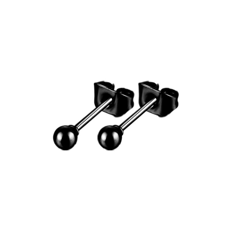 Black Punk Stainless Steel Women Men Hoop Earrings Small Trendy Round Cross Pendants Jewelry Accessories Earrings