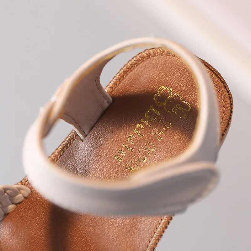 Baby Gladiator Beach Sandals Flat Casual Breathable Weave Roman Shoes Summer Kids Shoes 2026 Beach Children Sandals Girls F02121