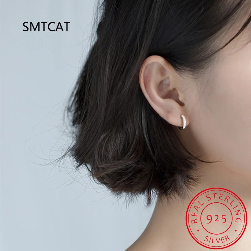 18k Plated Total 2.6CT Full Moissanite Hoop Earring for Women Sparkling Wedding Party Earring 925 Sterling Silver Jewelry Huggie