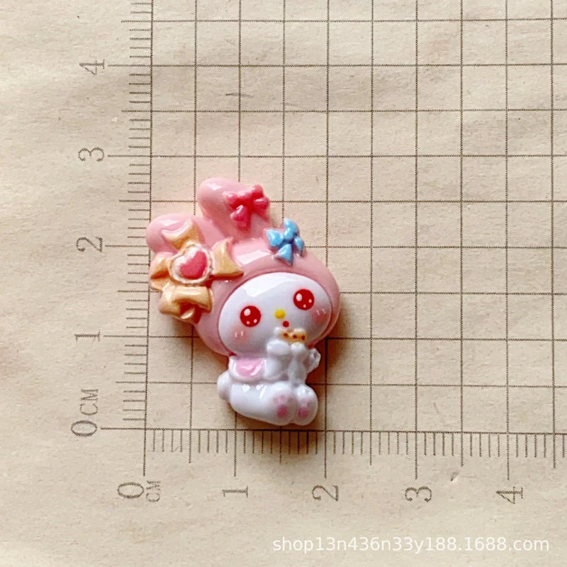 10 Pcs New Kawaii  Cartoon bow Anime Characters Resin Scrapbook Diy Jewelry Children Gift Hairpin Accessories A7