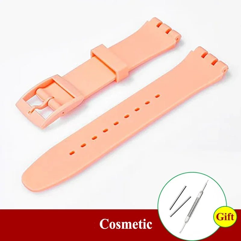 for Swatch Men Women Rubber Watch Band Soft Silicone Straps 16mm 17mm 19mm 20mm Sport Replacement Bracelet Wristbelt Accessories