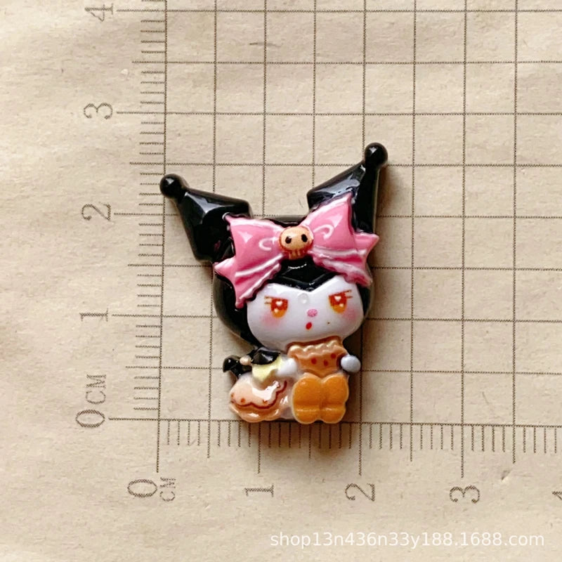 10 Pcs New Kawaii  Cartoon bow Anime Characters Resin Scrapbook Diy Jewelry Children Gift Hairpin Accessories A7