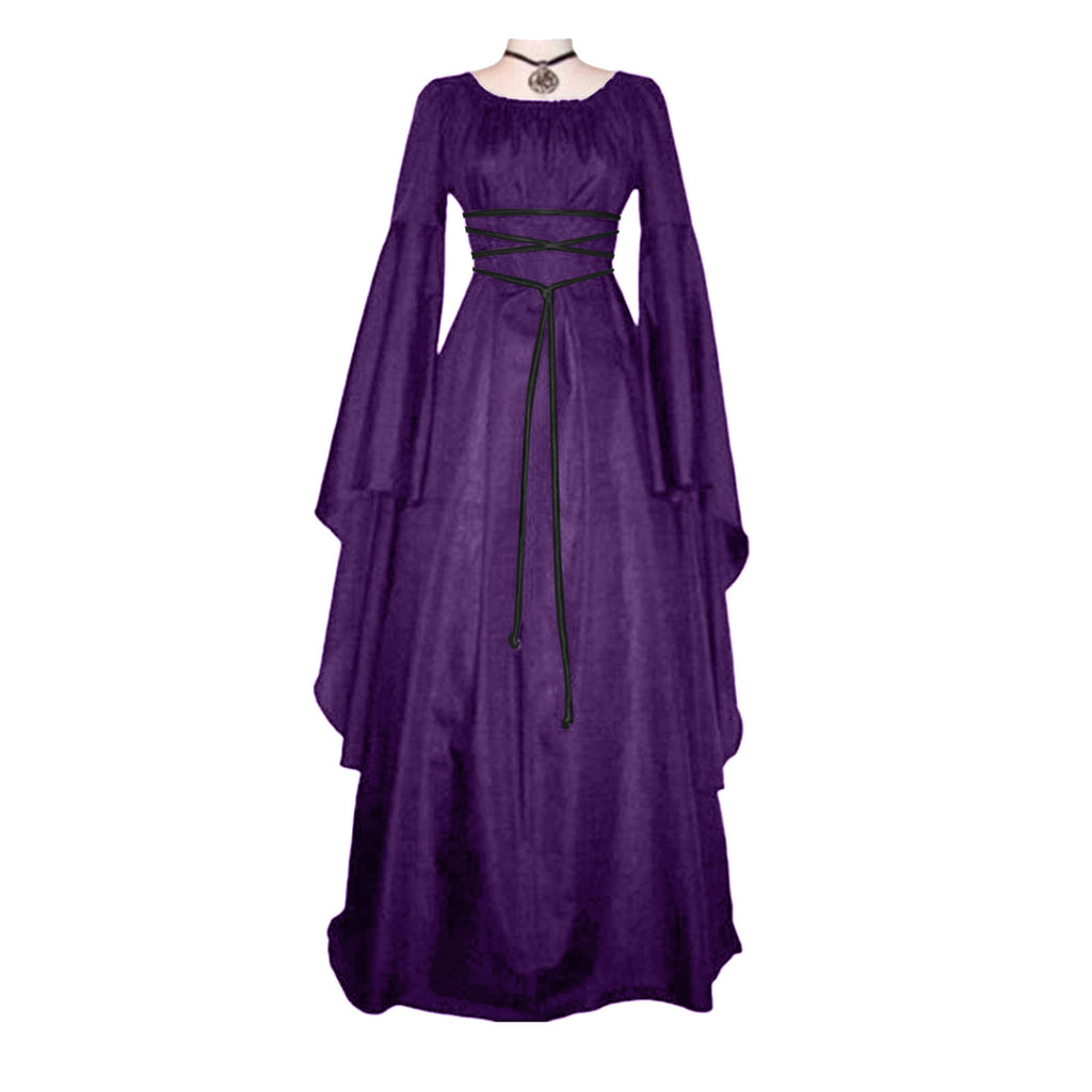 Dresses For Women 2024 Elegant Plus Size Medieval Retro Gothic Gown Dress Long Sleeve Lace Up Cosplay Evening Party Dress