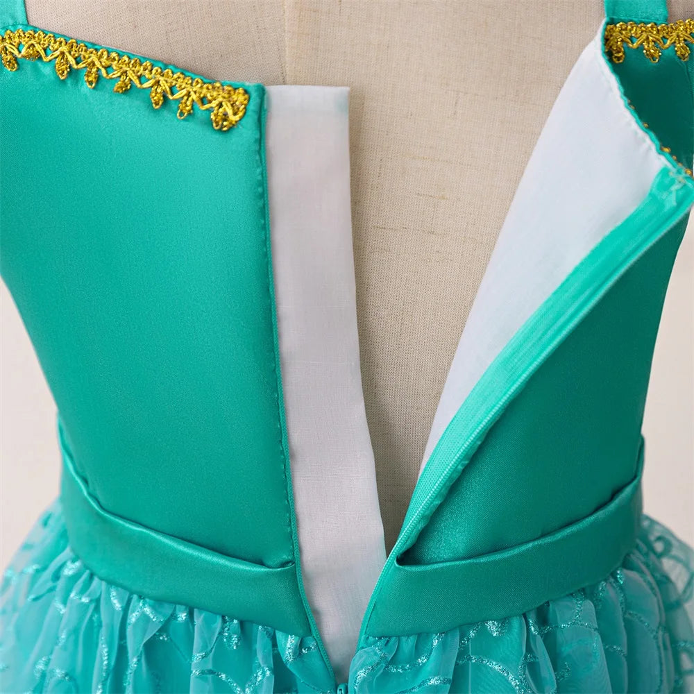 Girl Exotic Sequin Dress Kids Fashion Party Dresses Girl Beading Tulle Tutu Gown Children Holiday Clothes Summer Holiday Costume
