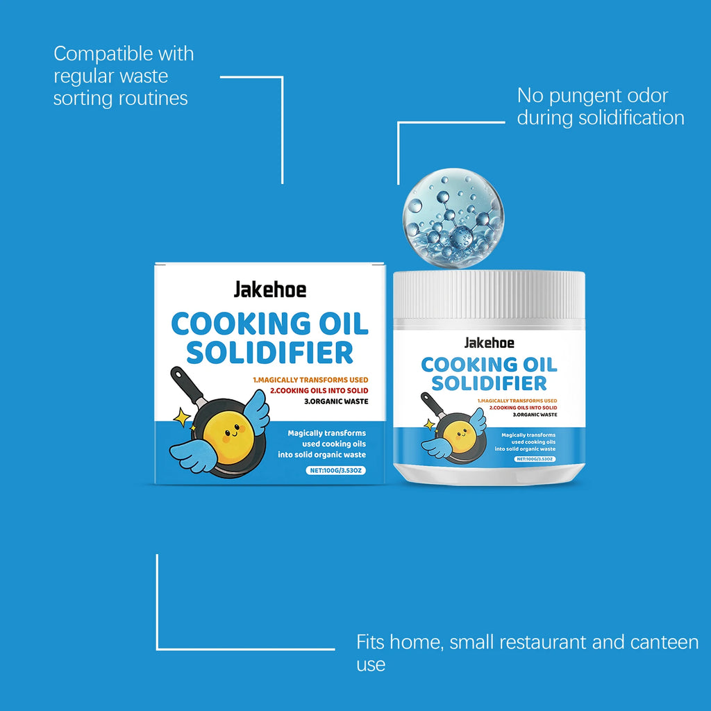 Cooking Oil Solidifier Powder Hot Grease Hardener For Used Fryer Oil Waste Vegetable Lard Eco Friendly Kitchen Cleaning Tool
