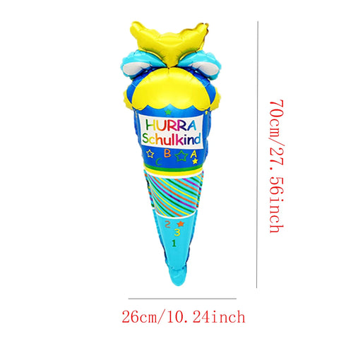 10pcs German Letter Schulkind Back to School Balloons Set Ice Cream Hurra Schulkind Black To School Decorations