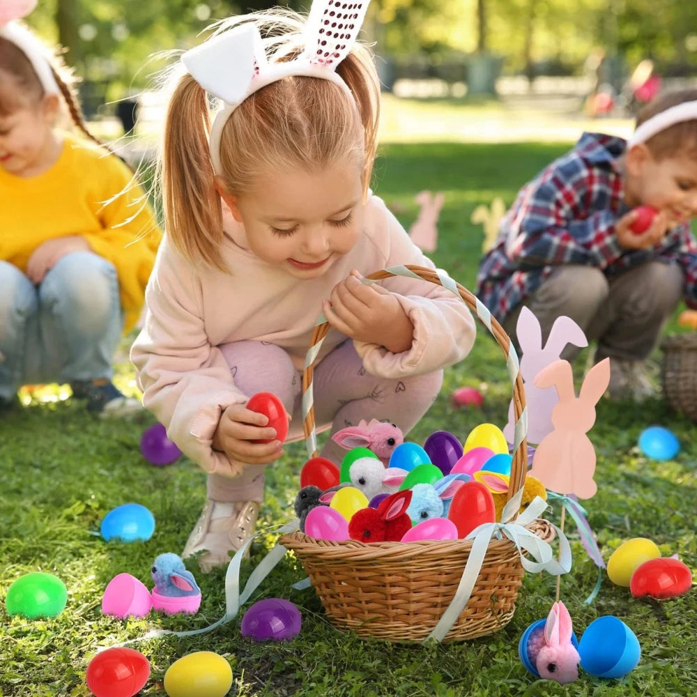 6/12/18/24 Pcs Cute Easter Bunny Eggs for Easter Party Birthday Wedding Children's Day School Gift Basket Pinata Gift Bag Filler